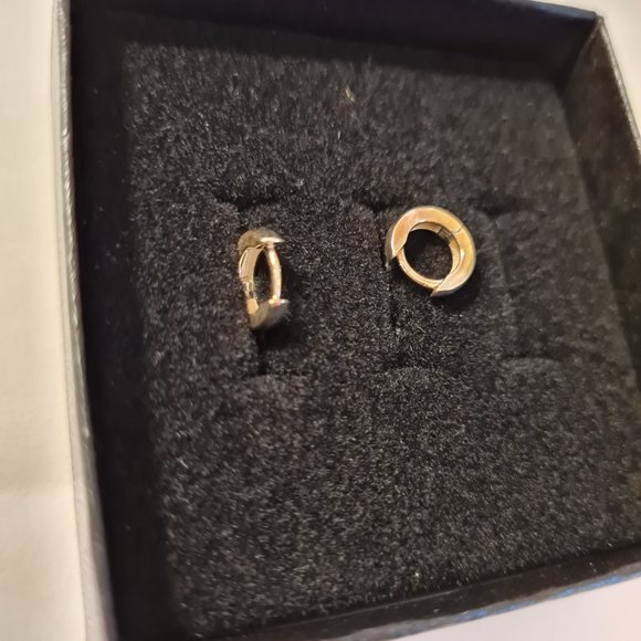 Catbird Chubby Huggy Hoops in Silver - Picture 4 of 5